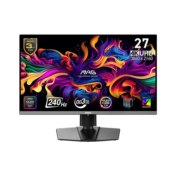 MSI MAG 272UP QD-OLED X24 27 Inch 4K UHD Gaming Monitor, 3840×2160 Resolution, 240Hz Refresh Rate, 0.03ms GtG Response Time, Quantum Dot OLED Panel, Premium Competitive Gaming Display