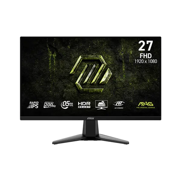 MSI MAG 275F E20 27 Inch Full HD Gaming Monitor, 1920×1080 Resolution, 200Hz Refresh Rate, Rapid IPS Panel Technology, 1ms Response Time, Competitive Esports Gaming Display