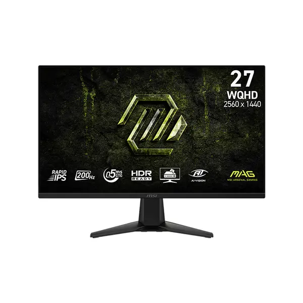 MSI MAG 275QF E20 27 Inch QHD Gaming Monitor, 2560×1440 Resolution, 200Hz Refresh Rate, Rapid IPS Panel Technology, 0.5ms Response Time, Smooth High-Speed Gaming Display