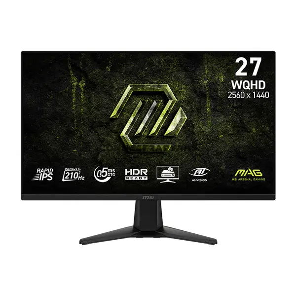 MSI MAG 275QF E21 27-Inch WQHD Rapid IPS Gaming Monitor, 2560×1440, 210Hz Refresh Rate, 0.5ms GtG, VESA DisplayHDR 400, G-SYNC Compatible, AMD FreeSync Premium, HDMI 2.0b, DisplayPort 1.4a