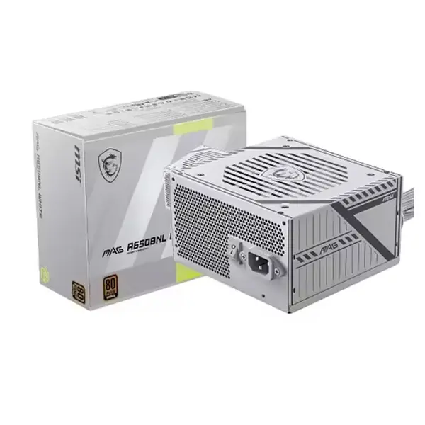 MSI MAG A650BNL 650W Power Supply White Edition, 80 PLUS Bronze Certified Efficiency, Reliable ATX Power Supply Design, Stable Power Delivery for Gaming and Productivity Systems