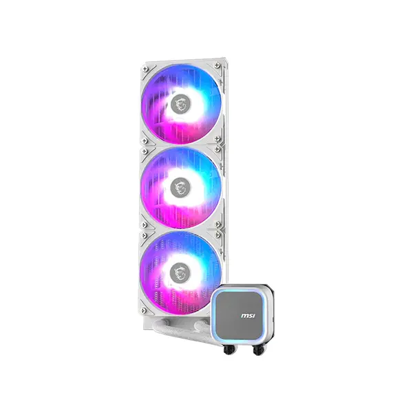 MSI MAG CORELIQUID A13 360 ARGB Liquid CPU Cooler White Edition, Triple ARGB Cooling Fans, 360mm Radiator Design, High-Performance All-in-One Liquid Cooling Solution for Gaming PCs