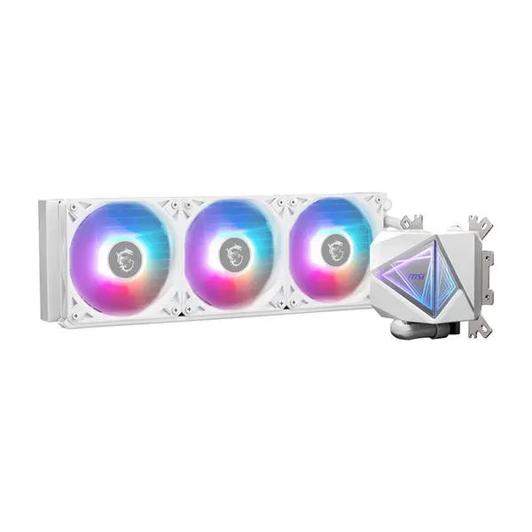 MSI MAG CORELIQUID I360 ARGB 360mm Liquid CPU Cooler White Edition, Triple ARGB Cooling Fans, 360mm Radiator Design, High-Performance All-in-One Liquid Cooling Solution for Gaming PCs