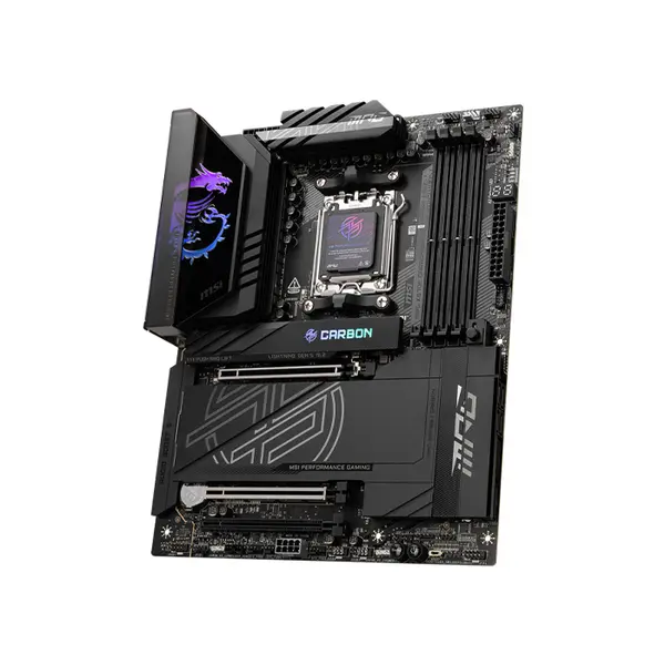 MSI MPG X870E CARBON WIFI ATX Gaming Motherboard, AMD X870E Chipset, AM5 Socket, DDR5 Memory Support, PCIe 5.0 Expansion, WiFi 7 High-End Gaming Platform