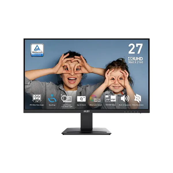 MSI PRO MP273U 27 Inch 4K UHD Professional Monitor, 3840×2160 Resolution, IPS Panel Technology, 60Hz Refresh Rate, 4ms Response Time, HDMI and DisplayPort Connectivity, Productivity and Content Creation Display