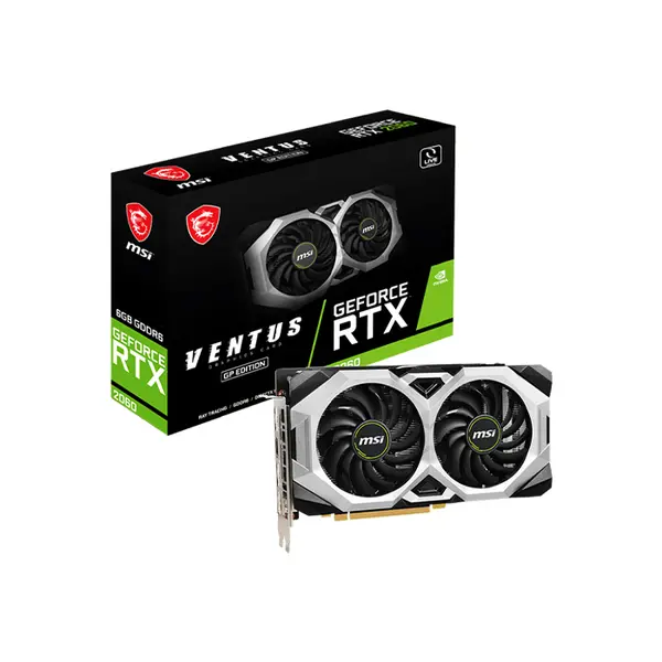 MSI GeForce RTX 2060 VENTUS GP OC Graphics Card, 6GB GDDR6 Memory, 1710MHz Boost Clock, Factory Overclocked Performance, Dual Fan Thermal Design, NVIDIA Turing Gaming GPU