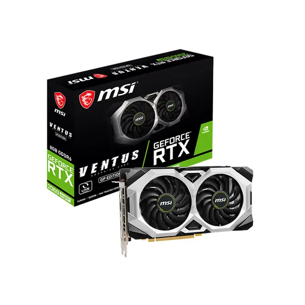 MSI GeForce RTX 2060 SUPER VENTUS GP OC Graphics Card, 8GB GDDR6 Memory, 1695MHz Boost Clock, Dual Fan Thermal Design, NVIDIA Turing Gaming GPU