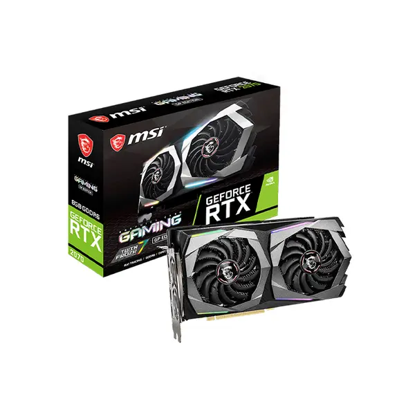 MSI GeForce RTX 2070 GAMING GP 8GB Graphics Card, 8GB GDDR6 Memory, 1620MHz Boost Clock, Twin Fan Cooling System, NVIDIA Turing Gaming GPU
