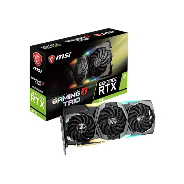 MSI GeForce RTX 2080 GAMING X TRIO Graphics Card, 8GB GDDR6 Factory Overclocked Triple Fan RGB High Performance Gaming GPU