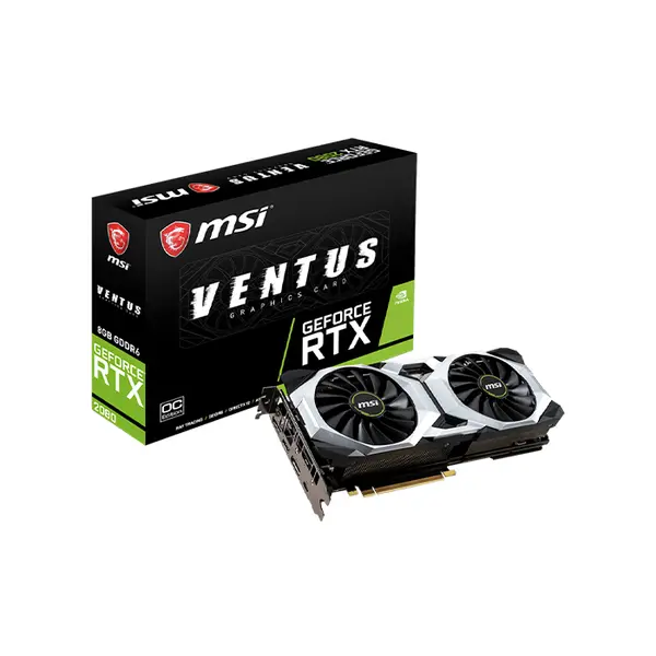 MSI GeForce RTX 2080 VENTUS 8GB OC Graphics Card, 8GB GDDR6 Memory, Factory Overclocked Performance, Dual Fan Thermal Design, NVIDIA Turing Gaming GPU