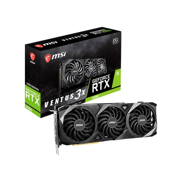 MSI GeForce RTX 3080 VENTUS 3X 10GB Graphics Card, 10GB GDDR6X Memory, Triple Fan Thermal Design, NVIDIA Ampere Architecture, High-Performance Gaming GPU