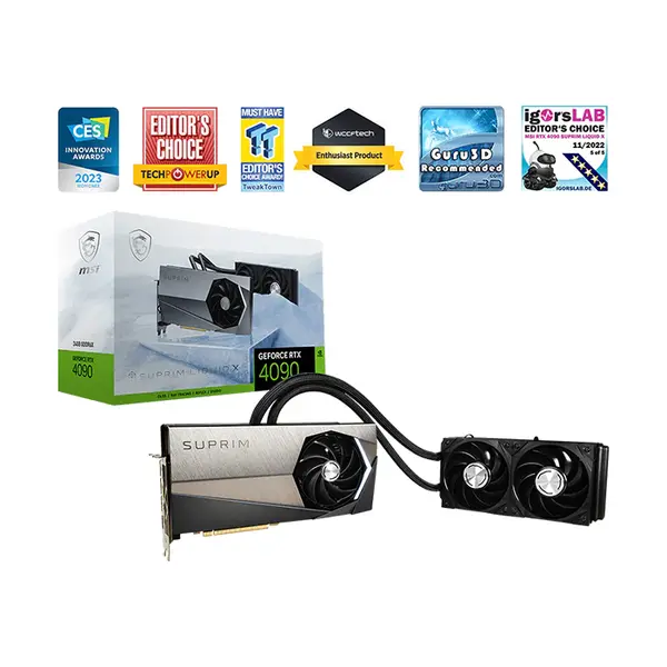 MSI GeForce RTX 4090 SUPRIM LIQUID X 24G 24GB GDDR6X Graphics Card, Liquid Cooling System, PCIe 4.0, HDMI 2.1a, DisplayPort 1.4a