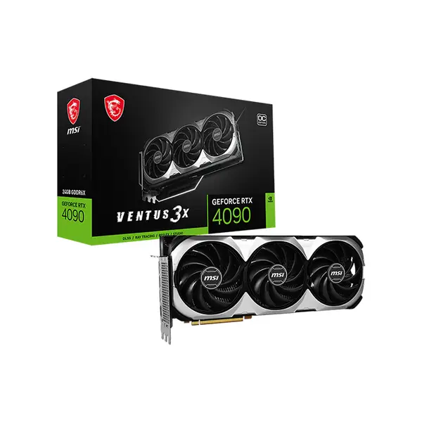 MSI GeForce RTX 4090 VENTUS 3X 24G OC 24GB GDDR6X Graphics Card, Triple Fan Cooling, PCIe 4.0, HDMI 2.1a, DisplayPort 1.4a