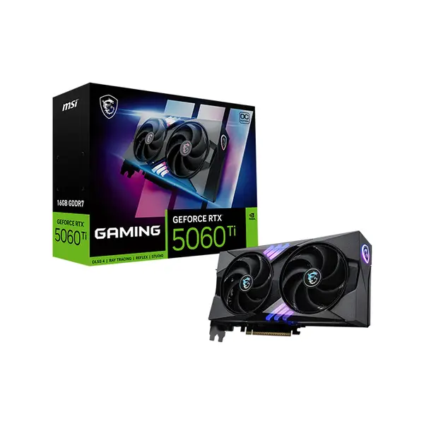 MSI GeForce RTX 5060 Ti 16G GAMING OC 16GB GDDR7 Graphics Card, Twin Frozr Cooling, PCIe 5.0, HDMI 2.1b, DisplayPort 2.1b