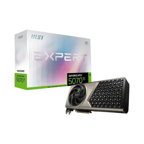 MSI GeForce RTX 5070 Ti 16G EXPERT OC 16GB GDDR7 Graphics Card, Flow Through Cooling Design, PCIe 5.0, HDMI 2.1b, DisplayPort 2.1b