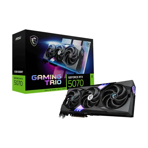 MSI GeForce RTX 5070 12G GAMING TRIO OC 12GB GDDR7 Graphics Card, Triple Fan Cooling, PCIe 5.0, HDMI 2.1b, DisplayPort 2.1b