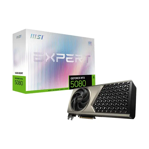 MSI GeForce RTX 5080 16G EXPERT OC 16GB GDDR7 Graphics Card, Flow Through Cooling Design, PCIe 5.0, HDMI 2.1b, DisplayPort 2.1b
