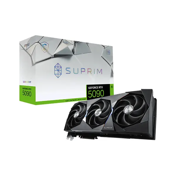 MSI GeForce RTX 5090 32G SUPRIM SOC 32GB GDDR7 OC Graphics Card, Triple Fan Cooling, PCIe 5.0, HDMI 2.1b, DisplayPort 2.1b