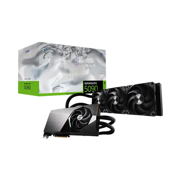 MSI GeForce RTX 5090 32G SUPRIM LIQUID SOC 32GB GDDR7 Liquid Cooled Graphics Card, Hybrid Liquid Cooling, PCIe 5.0, HDMI 2.1b, DisplayPort 2.1b