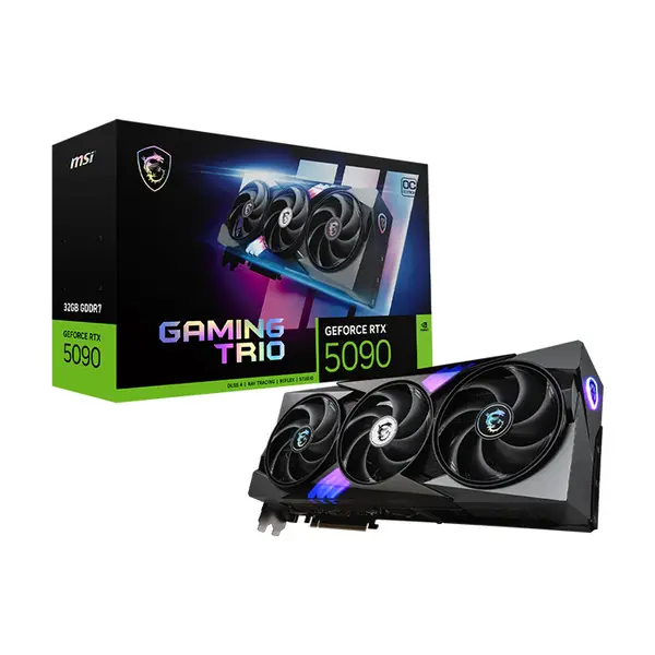 MSI GeForce RTX 5090 32G GAMING TRIO OC 32GB GDDR7 Graphics Card, Triple Fan Cooling, PCIe 5.0, HDMI 2.1b, DisplayPort 2.1b
