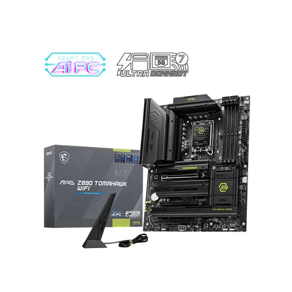 MSI MAG Z890 Tomahawk WiFi DDR5 ATX Gaming Motherboard, Intel LGA1851 Socket, PCIe 5.0 Expansion, WiFi 7 Connectivity, Thunderbolt 4 Support, DDR5 Gaming Platform Motherboard