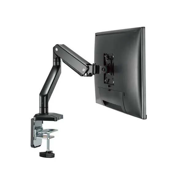 MXG BMA-12U Single Monitor Arm Mount, Single Display Support, Aluminum Spring-Assisted Mechanism, Integrated USB 3.0 Cable Management, Matte Black Ergonomic Desk Mount