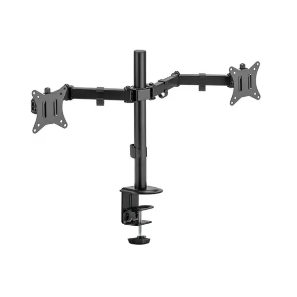 MXG BMA-24P Dual Monitor Mount Arm Matte Black Edition, Steel Articulating Arm Design, Adjustable Dual Display Support, Professional Ergonomic Multi-Monitor Desk Mount Solution