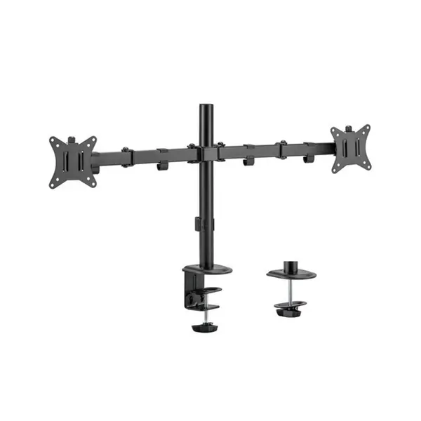MXG BMA-24P Dual Monitor Mount Arm Matte Black Edition, Steel Articulating Arm Design, Adjustable Dual Display Support, Professional Ergonomic Multi-Monitor Desk Mount Solution