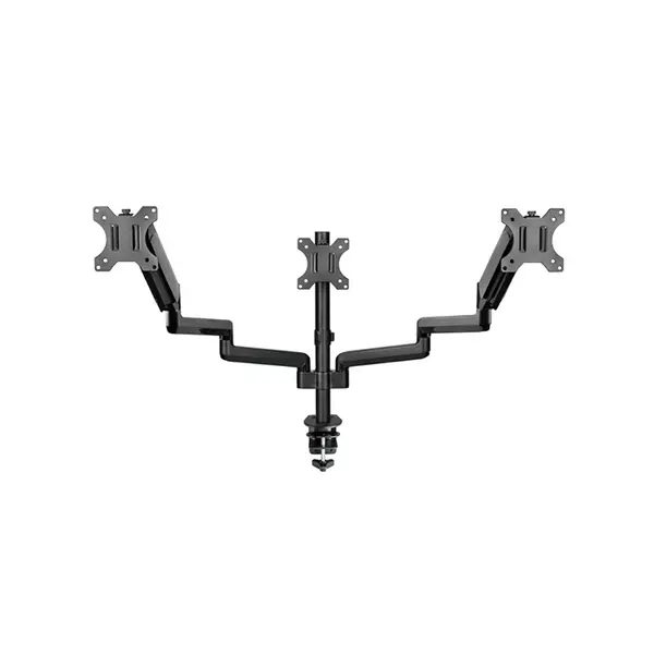 MXG BMA-36 Triple Monitor Arm Mount, Pole-Mounted Design, Aluminum Spring-Assisted Mechanism, Triple Display Support, Ergonomic Multi-Monitor Desk Mount Solution