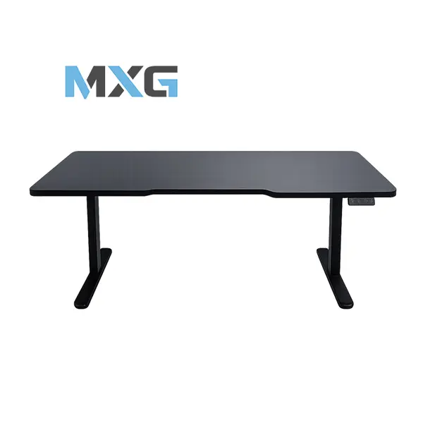 MXG DMD-01 Dual Motor Motorized Sit-Stand Desk Black Matte Edition, 0.75-Inch Thick Desktop Surface, Electric Height Adjustment System, Dual Motor Performance, Ergonomic Workstation for Office and Gaming Environments