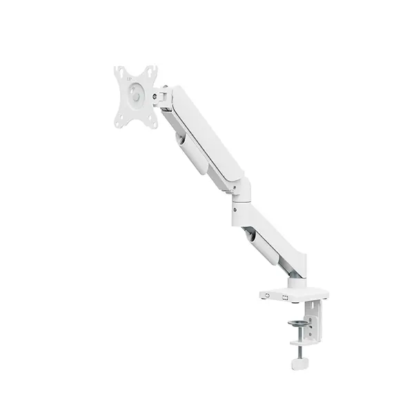 MXG EMA-12W Single Monitor Arm Mount White Edition, Mechanical Spring Adjustment Design, Adjustable Display Support, Ergonomic Monitor Positioning System, Space-Saving Desk Mount Solution