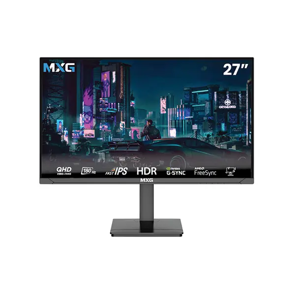 MXG G27IQ-18 27-Inch QHD IPS Gaming Monitor, 2560×1440 Resolution, 180Hz Refresh Rate, 1ms Response Time, AMD FreeSync Technology, HDMI 2.0 and DisplayPort 1.4 Connectivity