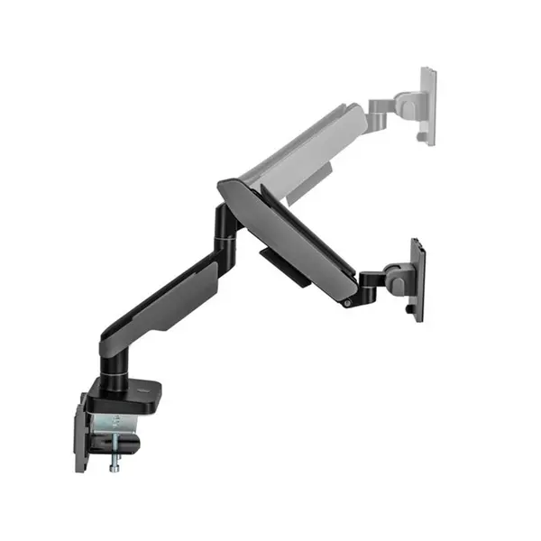 MXG HMA-12R Heavy Duty RGB Monitor Arm Matte Black Edition, Support for Displays up to 49 Inches, Premium Aluminum Construction, Integrated RGB Lighting, Ergonomic Desk Mount Monitor Arm