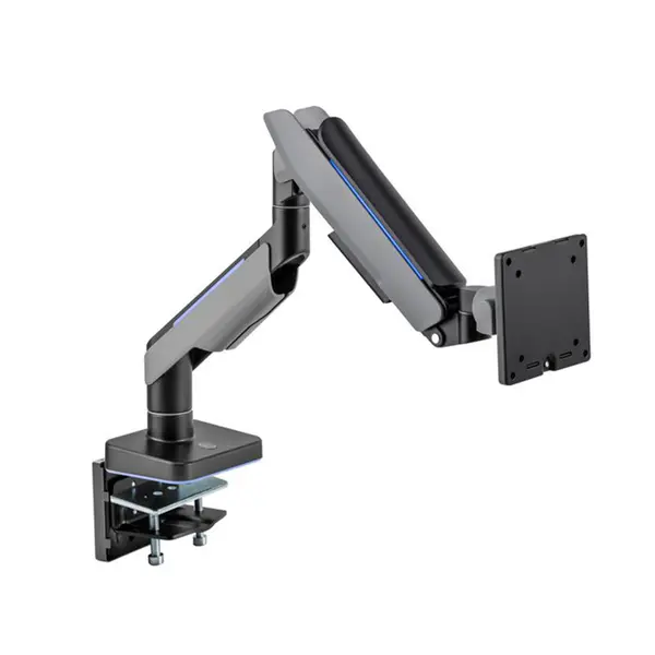 MXG HMA-12R Heavy Duty RGB Monitor Arm Matte Black Edition, Support for Displays up to 49 Inches, Premium Aluminum Construction, Integrated RGB Lighting, Ergonomic Desk Mount Monitor Arm
