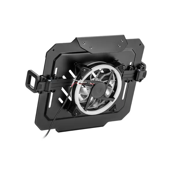 MXG LH-01R Laptop Holder Mount, Universal Laptop Compatibility, Integrated RGB Cooling Fan, Monitor Arm Compatible Design, Ergonomic Laptop Mounting Solution