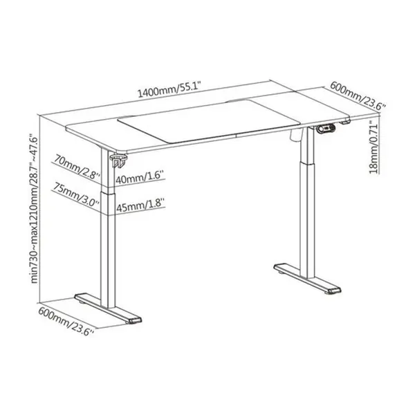 MXG MGD-01R Motorized Sit-Stand Desk White Edition, Electric Height Adjustable Design, Fast Charging Ports, Creative Control Panel, Ergonomic Workstation and Gaming Desk