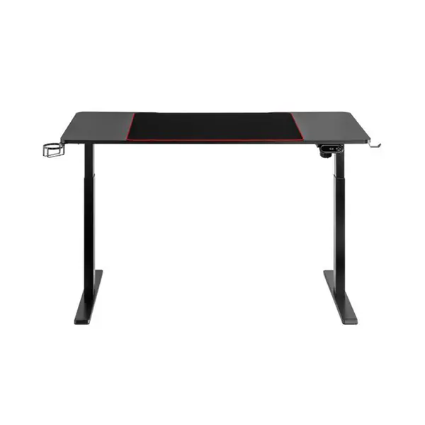 MXG MGD-01R Sit-Stand Gaming Desk Black Edition, Single Motor Height Adjustment System, RGB Lighting Effects, Creative Control Panel, Ergonomic Gaming and Productivity Workstation
