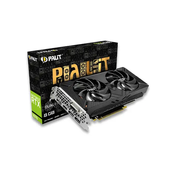 Palit GeForce RTX 2070 Dual 8GB Graphics Card, 8GB GDDR6 Memory, Dual Fan Cooling System, NVIDIA Turing Architecture, High-Performance Gaming GPU