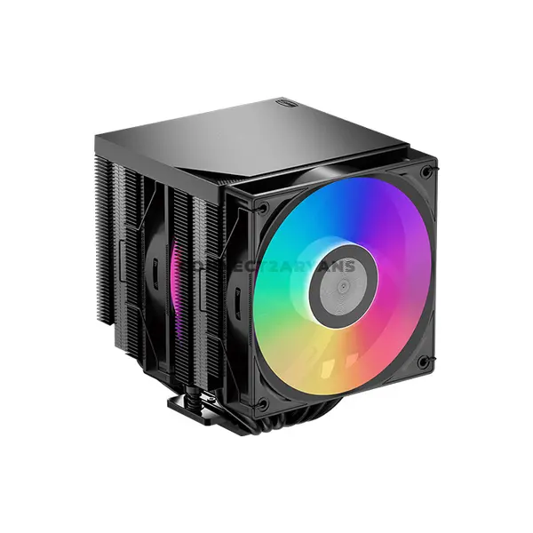 PCCOOLER RT620Pro TC ARGB Black Dual-Tower CPU Air Cooler, 6× 6mm Heat Pipes, Dual 120mm PWM ARGB Fans, 500–2200 RPM, 73.32 CFM Airflow, 3.28mmH₂O Pressure, 157.5mm Height, Intel LGA1851/1700/1200/115X & AMD AM5/AM4