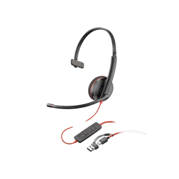 Plantronics Blackwire C3210 Mono USB-C/A Headset, Professional Office Audio Headset, Noise-Cancelling Microphone, USB-C and USB-A Connectivity, Business Communication Solution