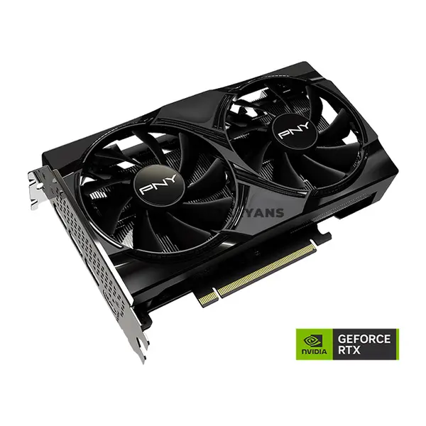PNY GeForce RTX 5050 8GB Dual Fan Graphics Card, NVIDIA Blackwell Architecture, 8GB GDDR6 128-bit, 2560 CUDA Cores, 2572MHz Boost Clock, PCIe 5.0 x8, DLSS 4, 130W TDP & Dual-Slot Design