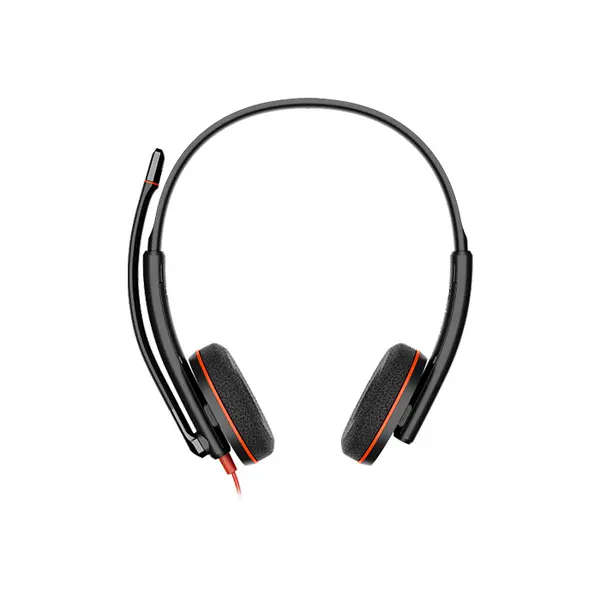 Plantronics Poly Blackwire 3220 8X228A6 Stereo USB-C Corded Business Headset with USB-C to USB-A Adapter, Noise-Canceling Microphone, Dynamic EQ & Hi-Fi Stereo Audio