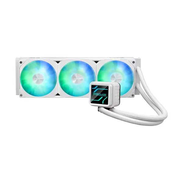 ASUS Prime LC 360 ARGB White All-in-One CPU Liquid Cooler, 360mm Radiator, Triple 120mm ARGB PWM Fans, Aura Sync Lighting, Intel AMD Support