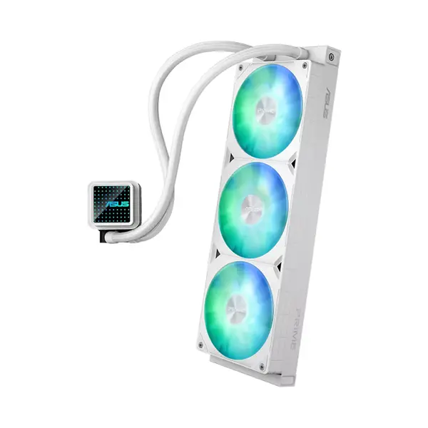 ASUS Prime LC 360 ARGB White All-in-One CPU Liquid Cooler, 360mm Radiator, Triple 120mm ARGB PWM Fans, Aura Sync Lighting, Intel AMD Support