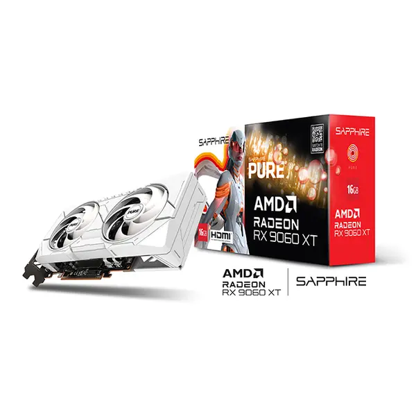 Sapphire PURE Radeon RX 9060 XT Gaming OC 16GB GDDR6 Graphics Card, PCIe 4.0, Factory Overclocked, Dual HDMI, DisplayPort Connectivity