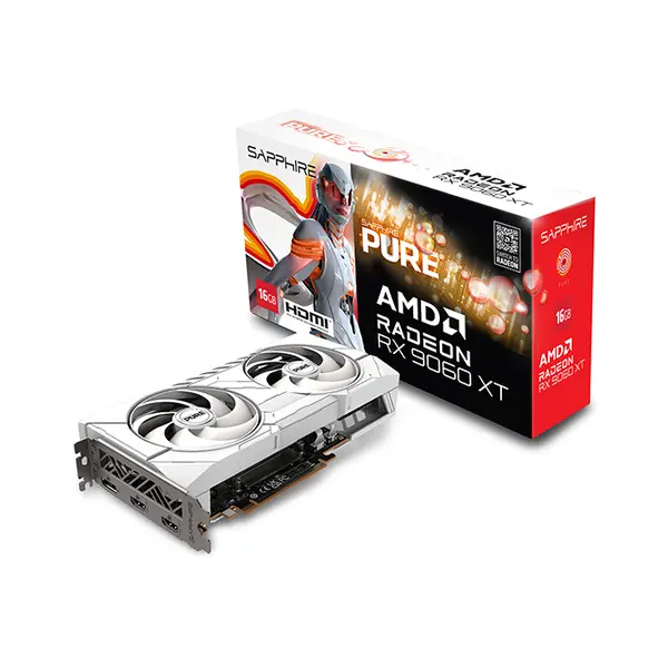 Sapphire PURE Radeon RX 9060 XT Gaming OC 16GB GDDR6 Graphics Card, PCIe 4.0, Factory Overclocked, Dual HDMI, DisplayPort Connectivity