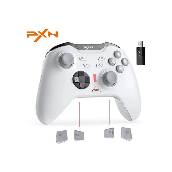 PXN P5 Wireless Gaming Controller, Hall Effect Joystick, 1000Hz Polling Rate, 2.4G Bluetooth Wired, PC, Android, iOS, Switch,White