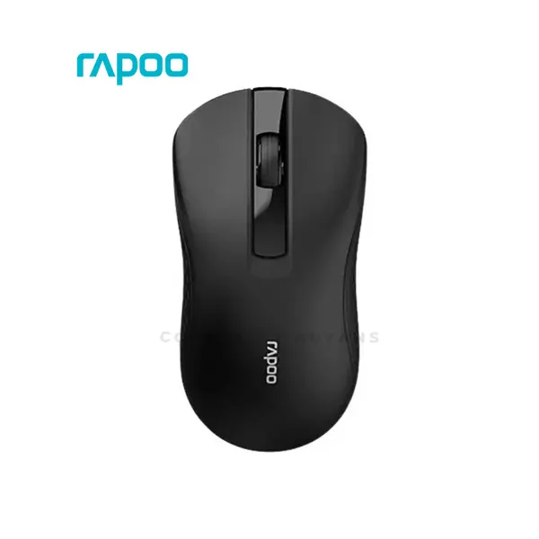 Rapoo B20 Silent Wireless Optical Mouse, 2.4GHz Wireless Connectivity, 1200 DPI Optical Sensor, Silent Click Technology, Ergonomic Ambidextrous Design - Black
