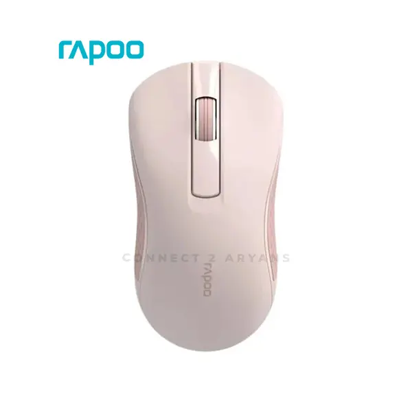 Rapoo B20 Silent Wireless Optical Mouse, 2.4GHz Wireless Connectivity, 1200 DPI Optical Sensor, Silent Click Design, Pink Edition