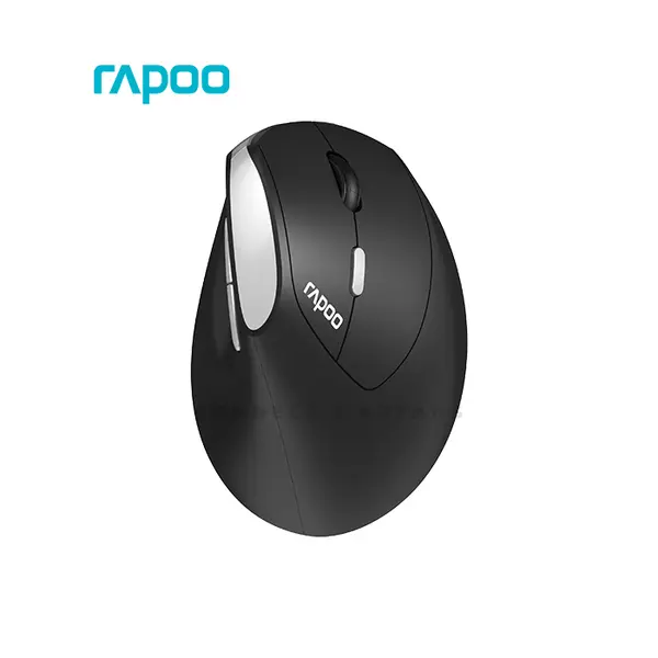 Rapoo EV250 Silent Vertical Ergonomic Wireless Mouse, 2.4GHz Wireless Connectivity, Adjustable 1600 DPI Sensor, Silent Click Technology, Black